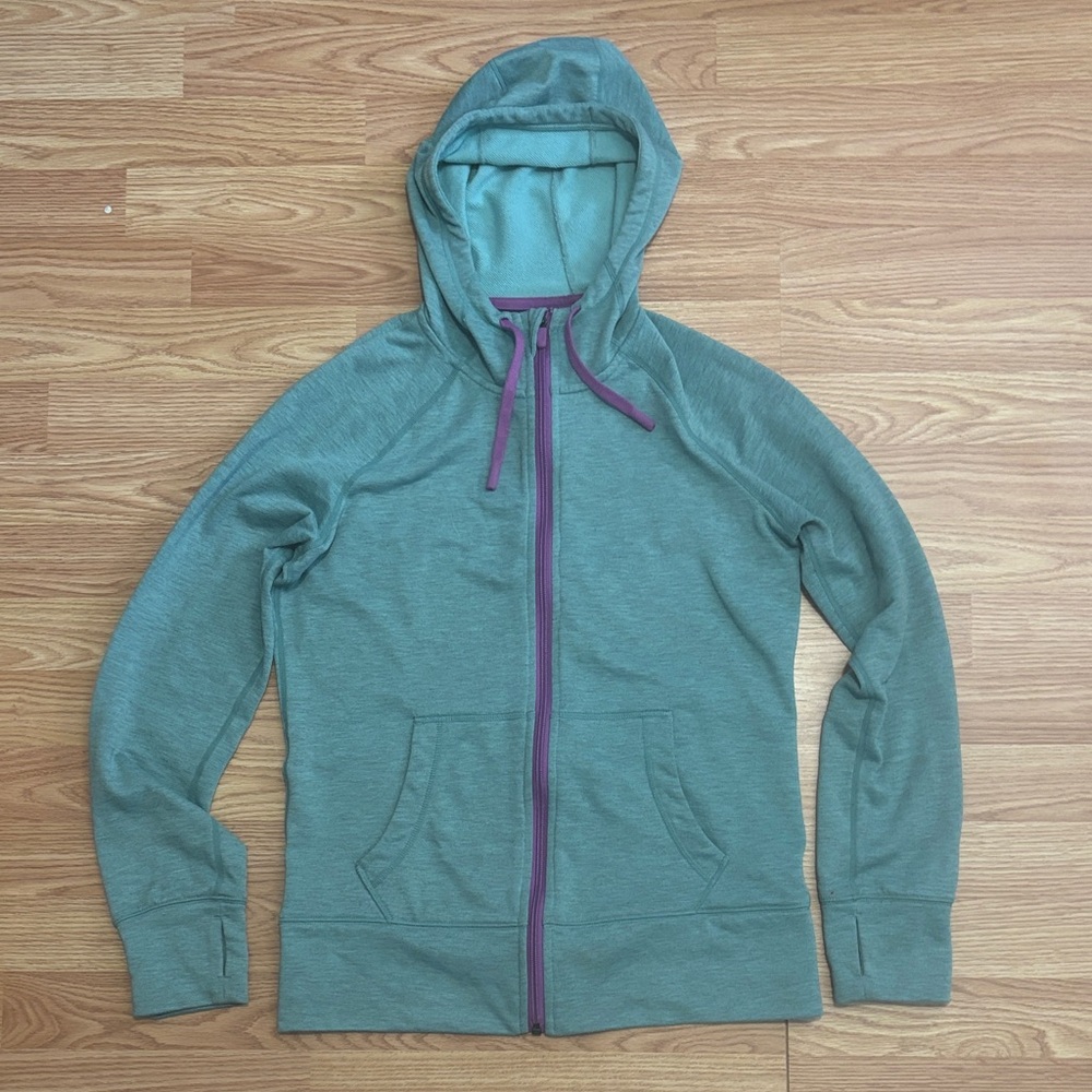 Nike Women’s Teal Zip Hoodie with Purple Trim